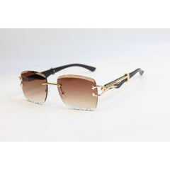 Panther - P75 - Golden - Rimless - Metal - Square - Sunglasses - Eyewear