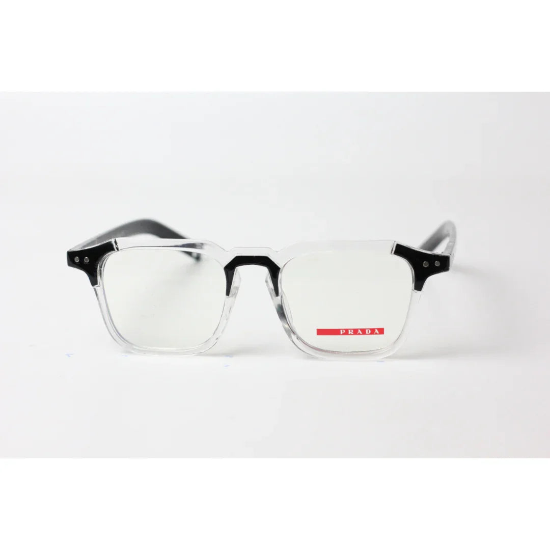 برادا - جارفيس - 8585 - أسود - شفاف - أسيتات - سداسي - مربع - بصريات - نظارات