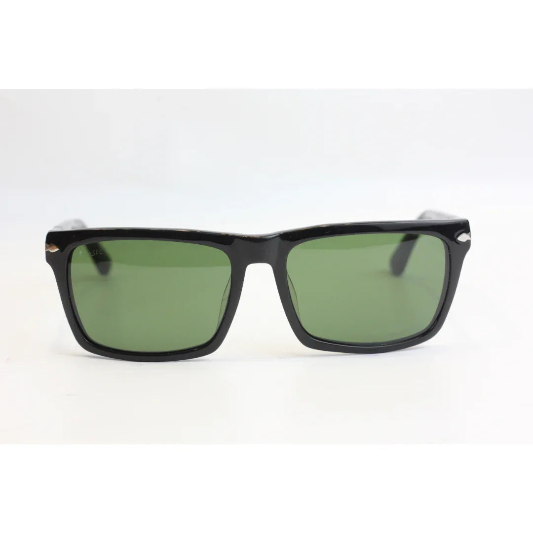 Persol - PO 3048S - Black - Silver - Acetate - Rectangle - Premium Sunglasses - Eyewear