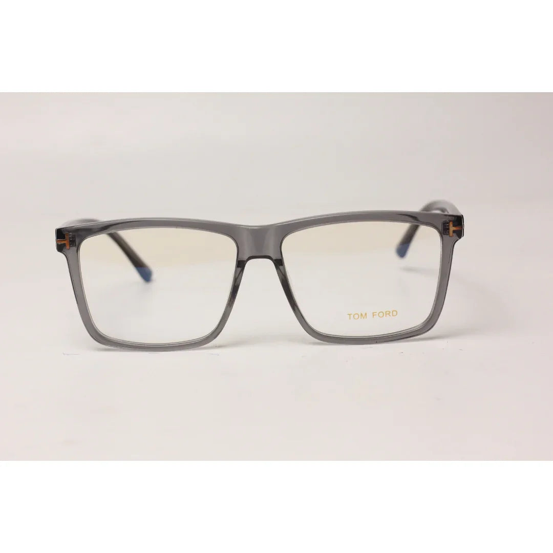 توم فورد - FT5407 - رمادي شفاف - أسيتات - مستطيل - نظارات بريميوم أوبتيكس - نظارات