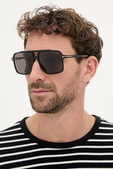 Tom Ford - KEMP - FT 1177 - Black - Acetate - Square - Premium Sunglasses - Eyewear