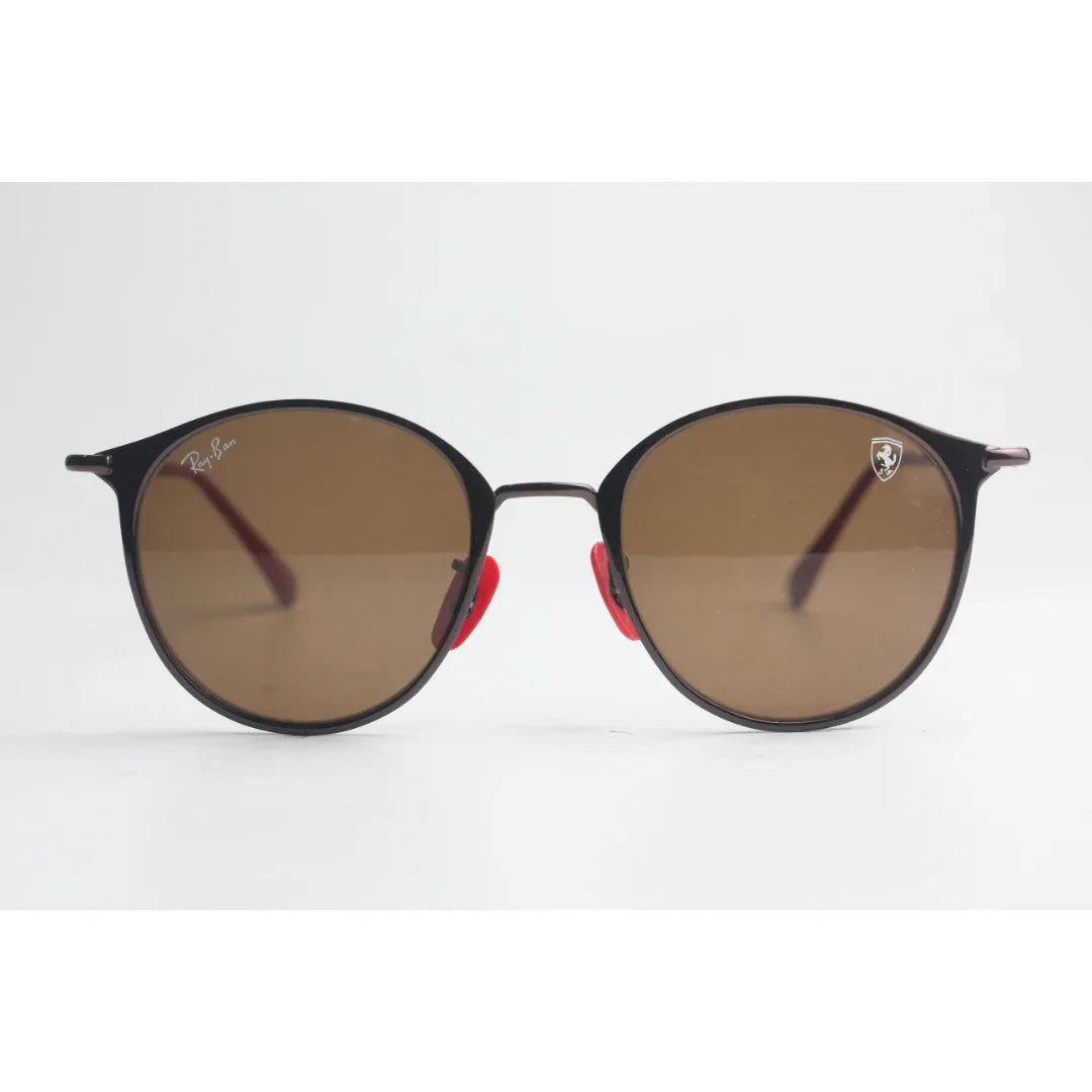 راي بان - فيراري - RB 3602-M - بني - إصدار محدود - معدني - دائري - نظارات شمسية فاخرة - نظارات طبية