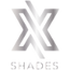 Logo with 'X' and 'SHADES' text in a minimalistic design