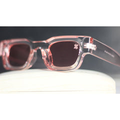 XSHADES - Rapperz - 7100 - شفاف - وردي - مستقطب - أسيتات - مربع - نظارات شمسية - نظارات طبية