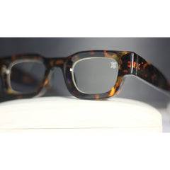 XSHADES - Rapperz - 7100 - نظارة شمسية بإطار سلحفاة - قطع زرقاء - أسيتات - مربع - نظارات - نظارات طبية
