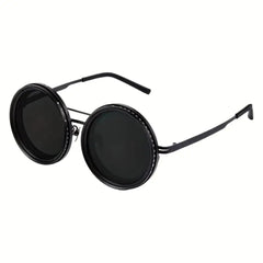 ND Varlo Tint Adjustable Polarized - Black - Metal - Round - Sunglasses - Eyewear