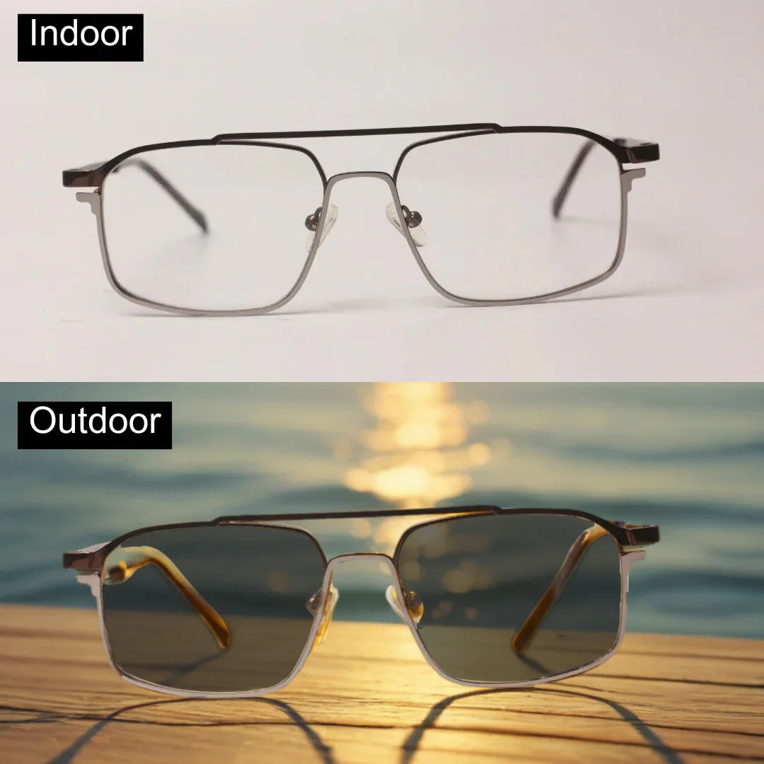 M19 Bridge Ray Ban - M19 - Transition - Double Bridge - Metal - Rectangle - Optic ...