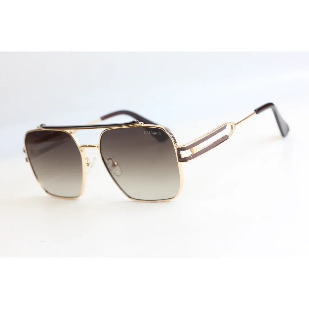 Balmain - B258 - Golden - Brown Gradient - Metal - Square - Sunglasses - Eyewear