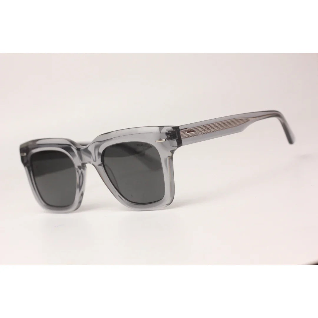 Calvin Klein - Polarized -Transparent Gray - Acetate - Square - Premium Sunglasses - Eyewear