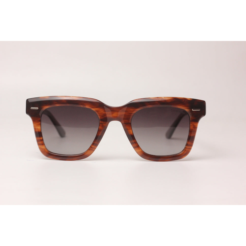 Calvin Klein - Polarized - Marble Brown - Acetate - Square - Premium Sunglasses - Eyewear