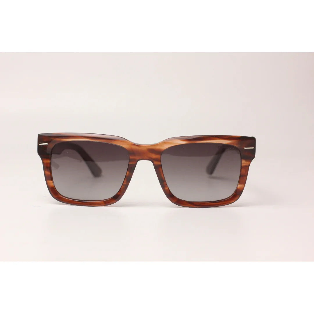 Calvin Klein - Polarized - Marble Brown - Acetate - Rectangle - Premium Sunglasses - Eyewear