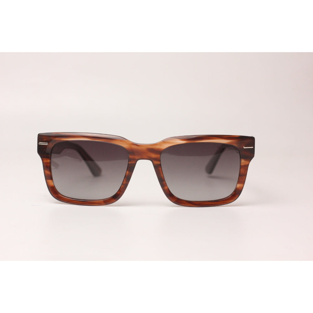 Calvin Klein - Polarized - Marble Brown - Acetate - Rectangle - Premium Sunglasses - Eyewear