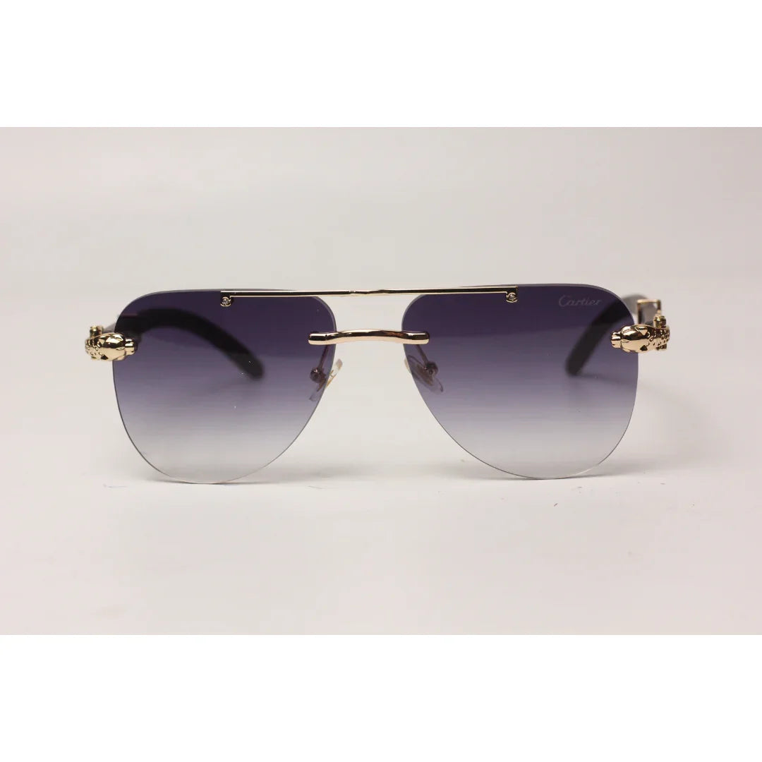 Cartier Aviator Rimless Cartier - RR43 - Double Bridge - Rimless - Metal - Aviator Round - Sun ...