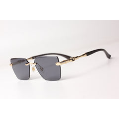 Cartier - R21 - Black - Golden - Rimless - Metal - Diamond Rectangle - Sunglasses - Eyewear