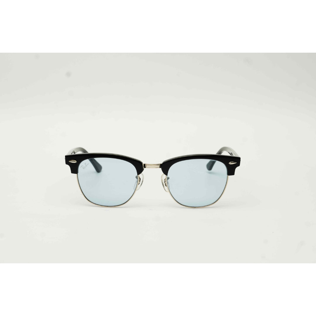 Ray Ban - RB 3016 - Clubmaster - 51 mm - Black - Silver - Blue Tinted - Round - Premium Sunglasses - Eyewear