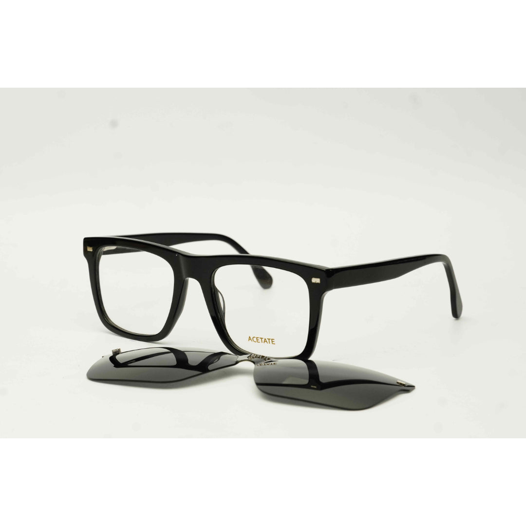 KENT - SA2329 - Attachments - Black - Polarized - Acetate - Square - Premium Optics - Eyewear