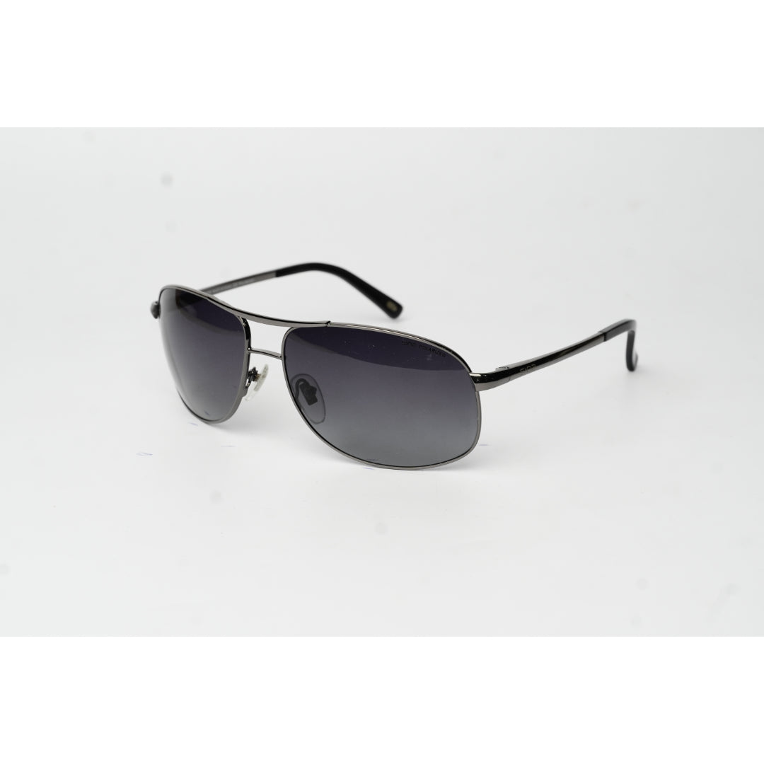SIO2 - S3110 - Curved - Gunmetal - Black Gradient - Aviator - Polarized - Metal - Rectangle - Sunglasses - Eyewear