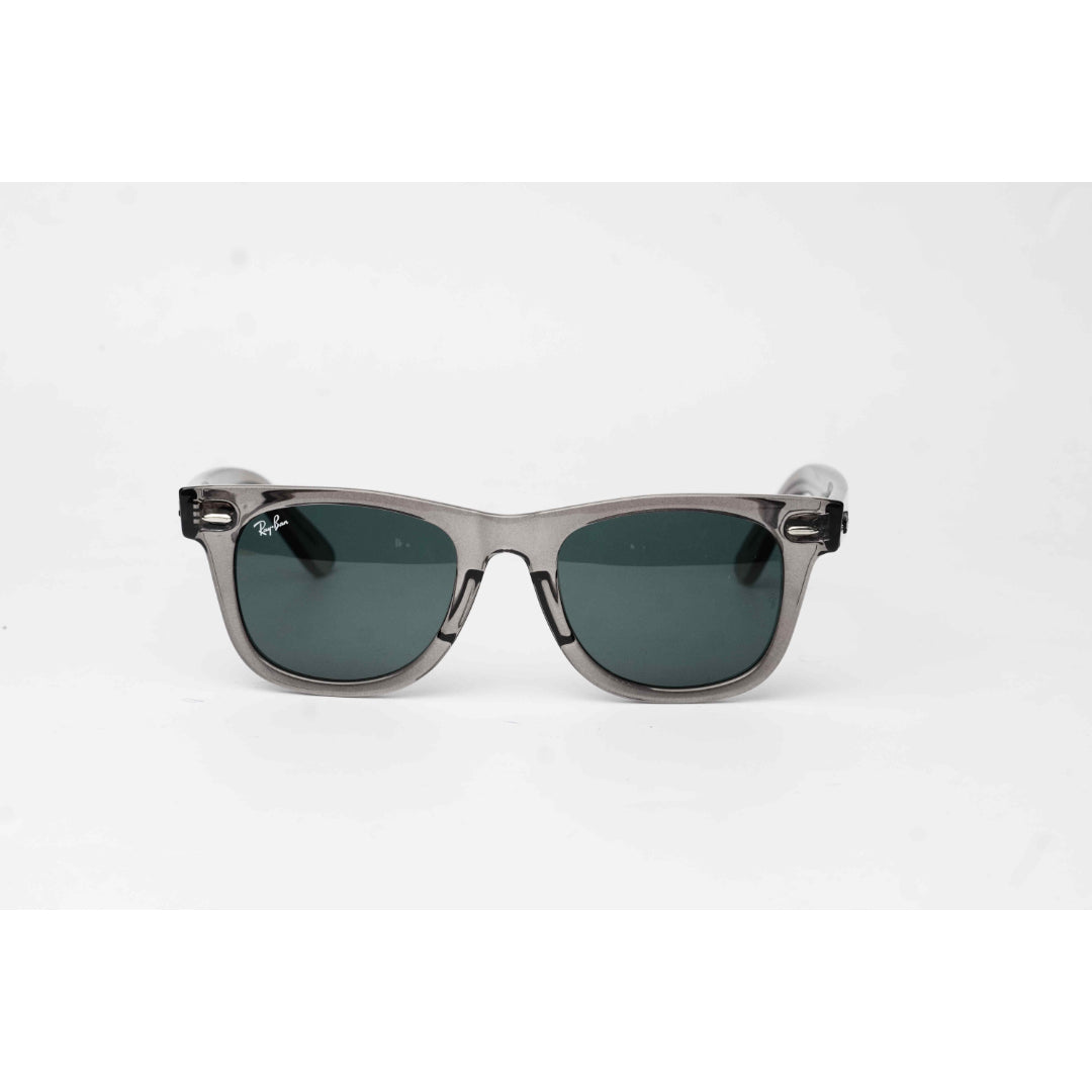 Ray Ban - 2140 - Transparent Gray - Green - Acetate - Wayfarer - Square - Premium Sunglasses - Eyewear