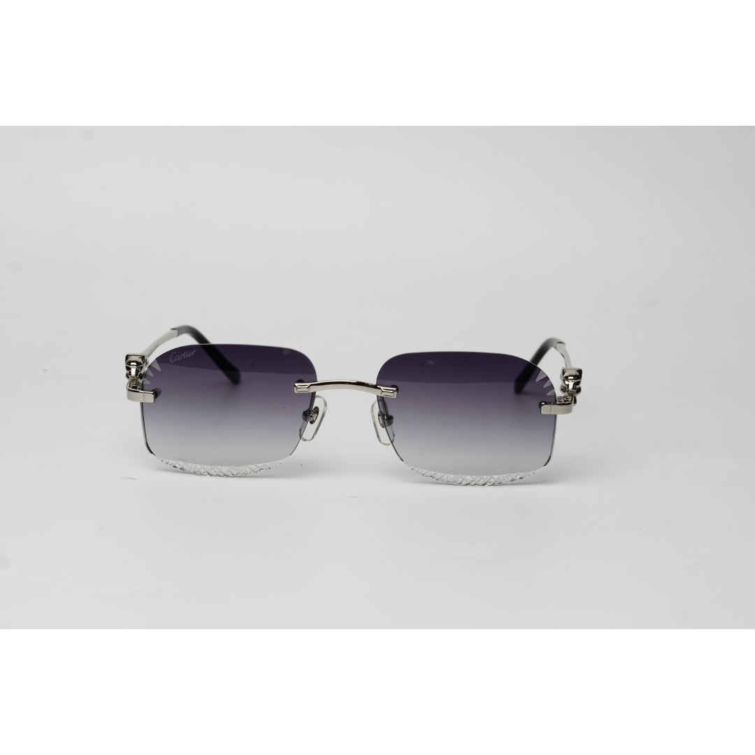 كارتييه - CT0268/S - أسود - ذهبي - بدون إطار - مستطيل - نظارات شمسية فاخرة - نظارات طبية