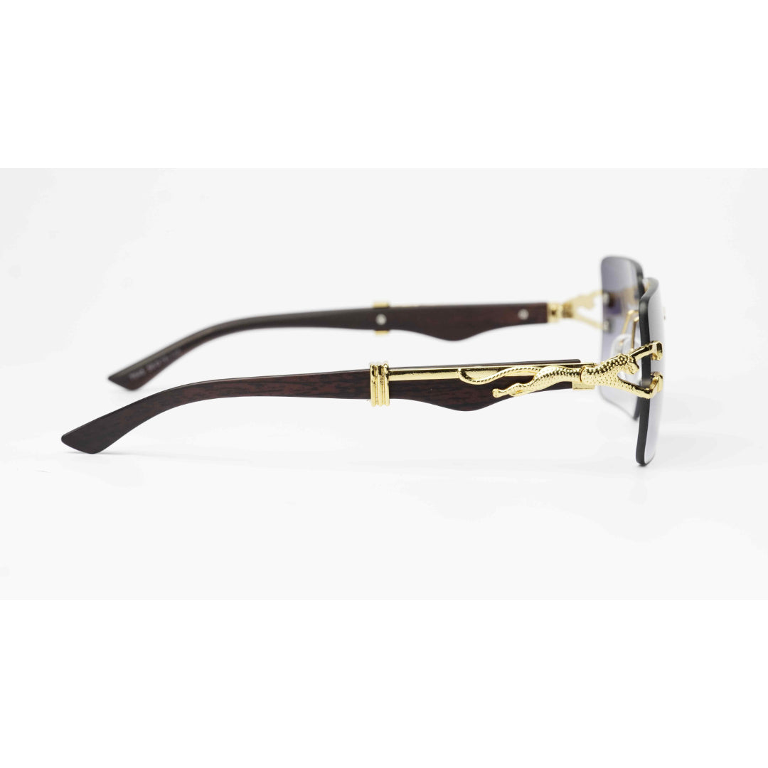 Cartier　vintage Cartier - RR46 - Golden - Wooden Texture - Rimless - Metal