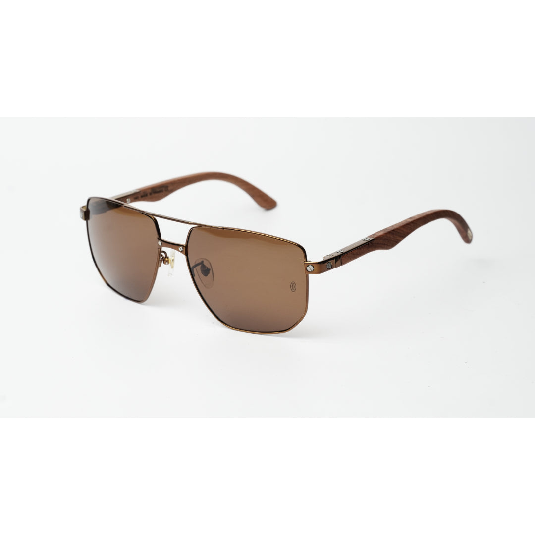 كارتييه - CT0268/S - أسود - ذهبي - بدون إطار - مستطيل - نظارات شمسية فاخرة - نظارات طبية
