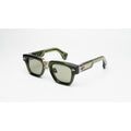 T HENRI - Maison Galactique - CO2 - Trefoil Transparent Green - Silver - Acetate - Square - Premium Sunglasses
