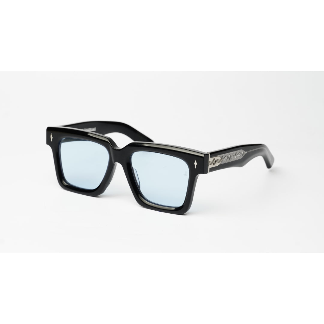 Jacques Marie Mage - BELIZE - Black Silver - Blue Tinted - Acetate - Square - Premium Sunglasses