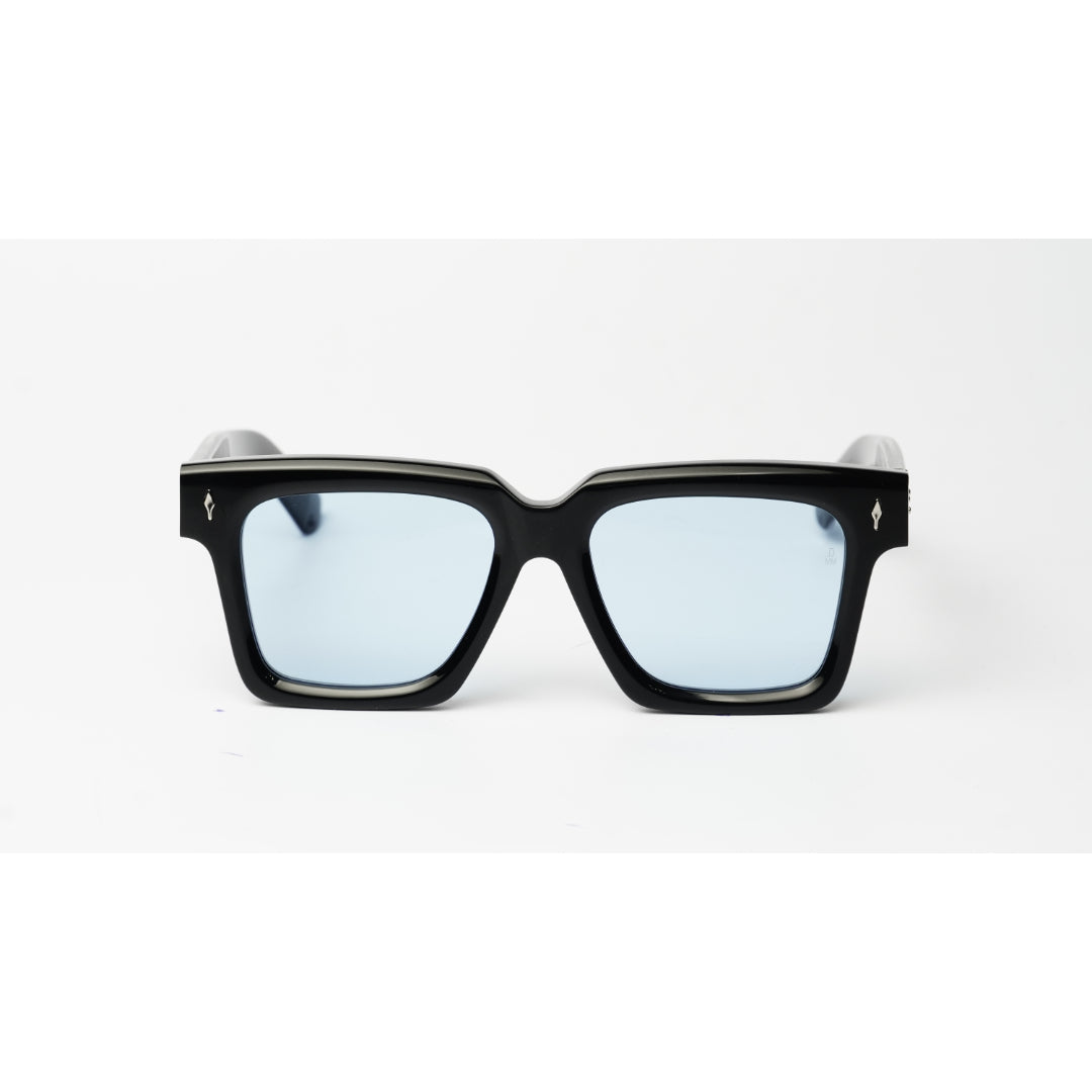 Jacques Marie Mage - BELIZE - Black Silver - Blue Tinted - Acetate - Square - Premium Sunglasses