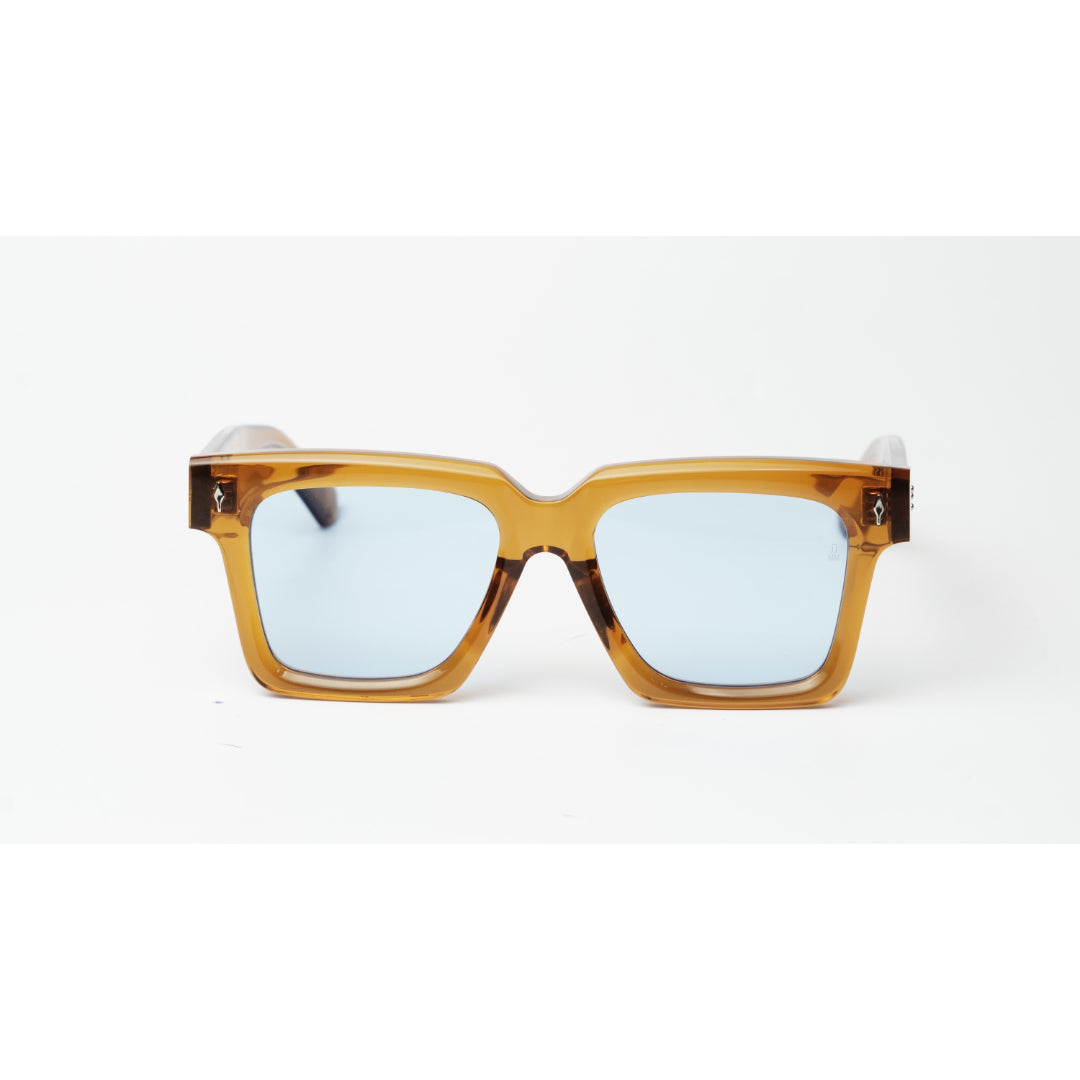 Jacques Marie Mage - BELIZE - Transparent Brown - Blue Tinted - Acetate - Square - Premium Sunglasses