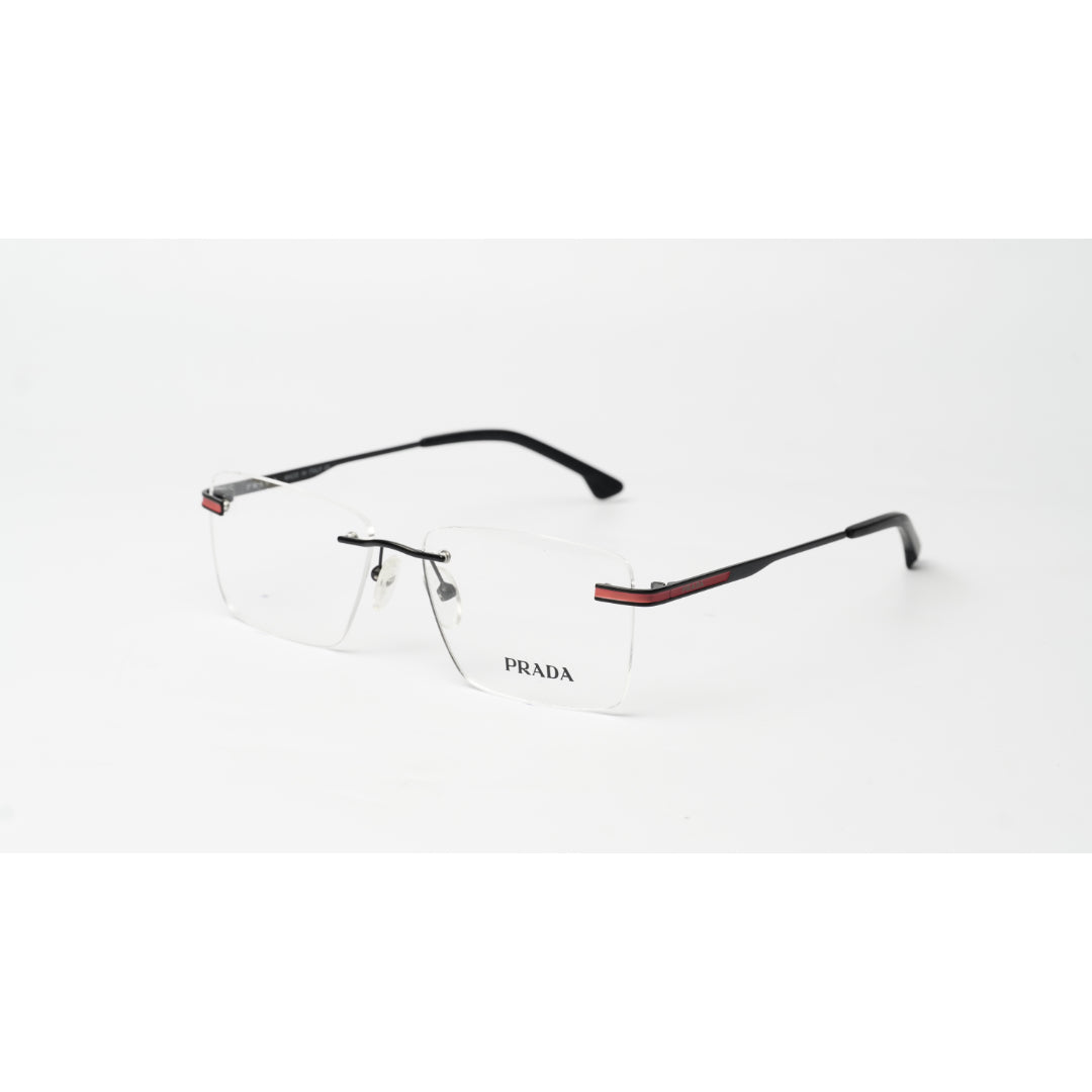Prada - 8722 - Rimless - Metal - Rectangle - Premium Optics