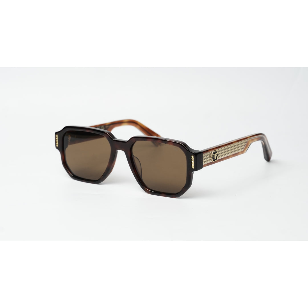 Philipp Plein - VPP199M - Tortoise Brown - Golden - Acetate - Square - Premium Sunglasses