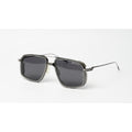 Jacques Marie Mage - JAGGER - Fixed Pad - Black - Gunmetal Gray - Matt Silver - Geometric - Metal - Rectangle - Premium Sunglasses