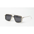 Jacques Marie Mage - JAGGER - Fixed Pad - Black  - Rose Gold - Matt Silver - Geometric - Metal - Rectangle - Premium Sunglasses