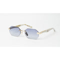 Maybach - ARTIST III - Blue Gradient - White Golden Marble - Rimless -  Metal - Acetate - Hexagonal Round - Premium Sunglasses