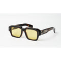 Jacques Marie Mage - DAKOTA - Tortoise Brown - Yellow Tint - Golden - Silver - Acetate - Rectangle - Premium Sunglasses