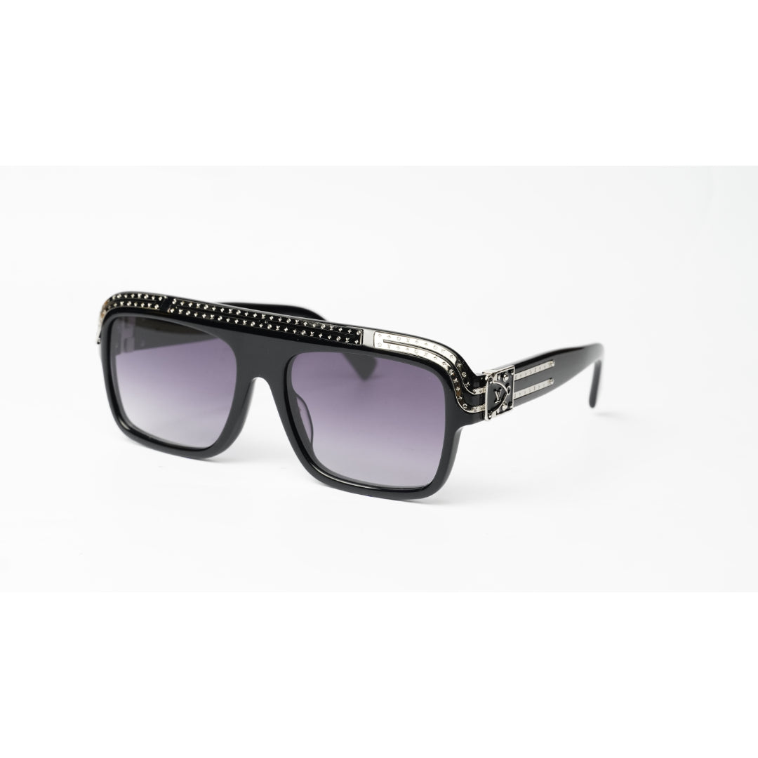 Louis Vuitton - 1.0 Millionaires Square - Black - Silver - Metal - Acetate - Square - Premium Sunglasses - Eyewear
