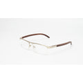 Cartier - 4581369 - Half Rim - Brown - Matt Gold - Wooden - Metal - Rectangle - Premium Optics