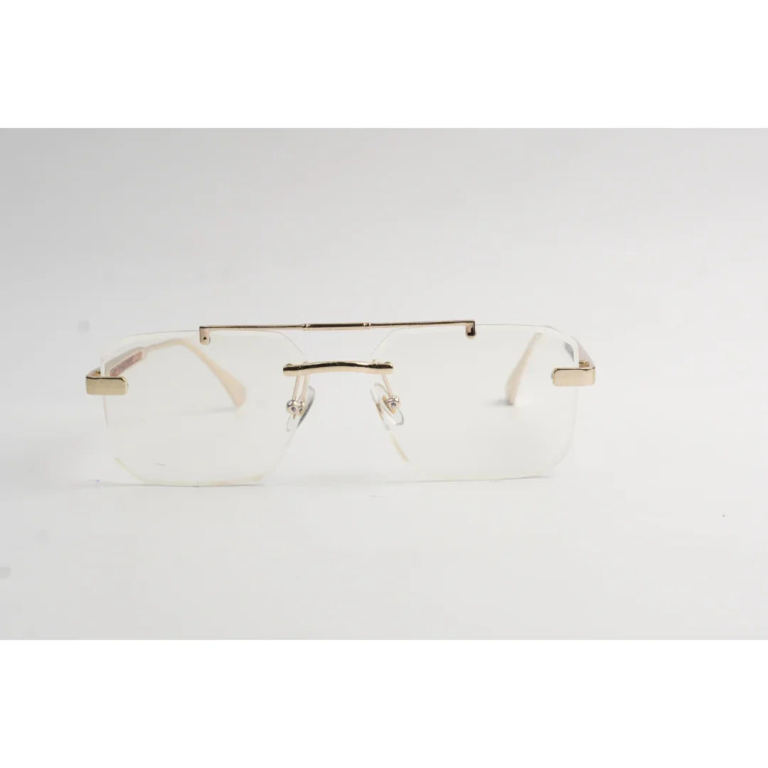 Cartier - RM90  - Border - Golden - Double Bridge - Rimless - Metal - Rectangle - Optics - Eyewear
