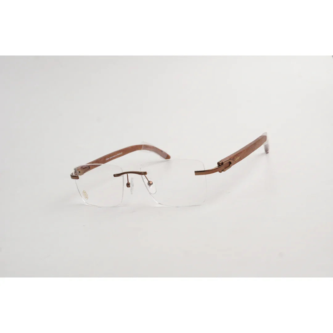 Cartier - 120540J - Wooden - Rimless - Metal - Rectangle - Premium Optics - Eyewear