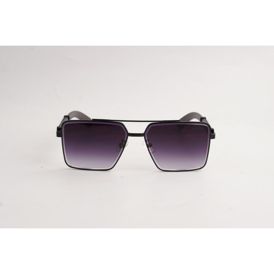 Cartier - 23168 - Wooden Texture - Black Gradient - Metal - Square- Sunglasses - Eyewear