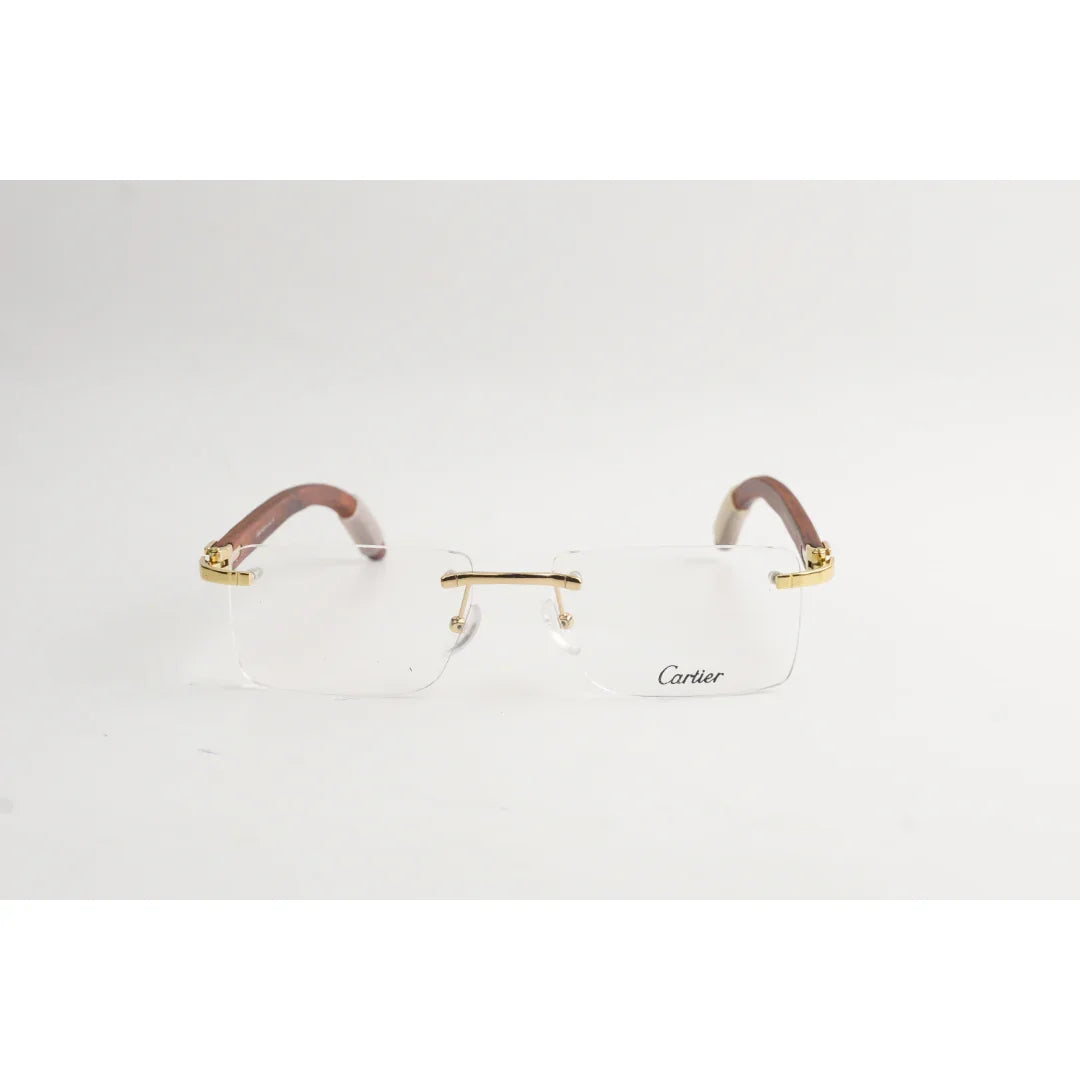 Cartier Rimless Collection Cartier - CT00515 - Wooden - Rimless - Metal - Rectangle - Premium Opt ...