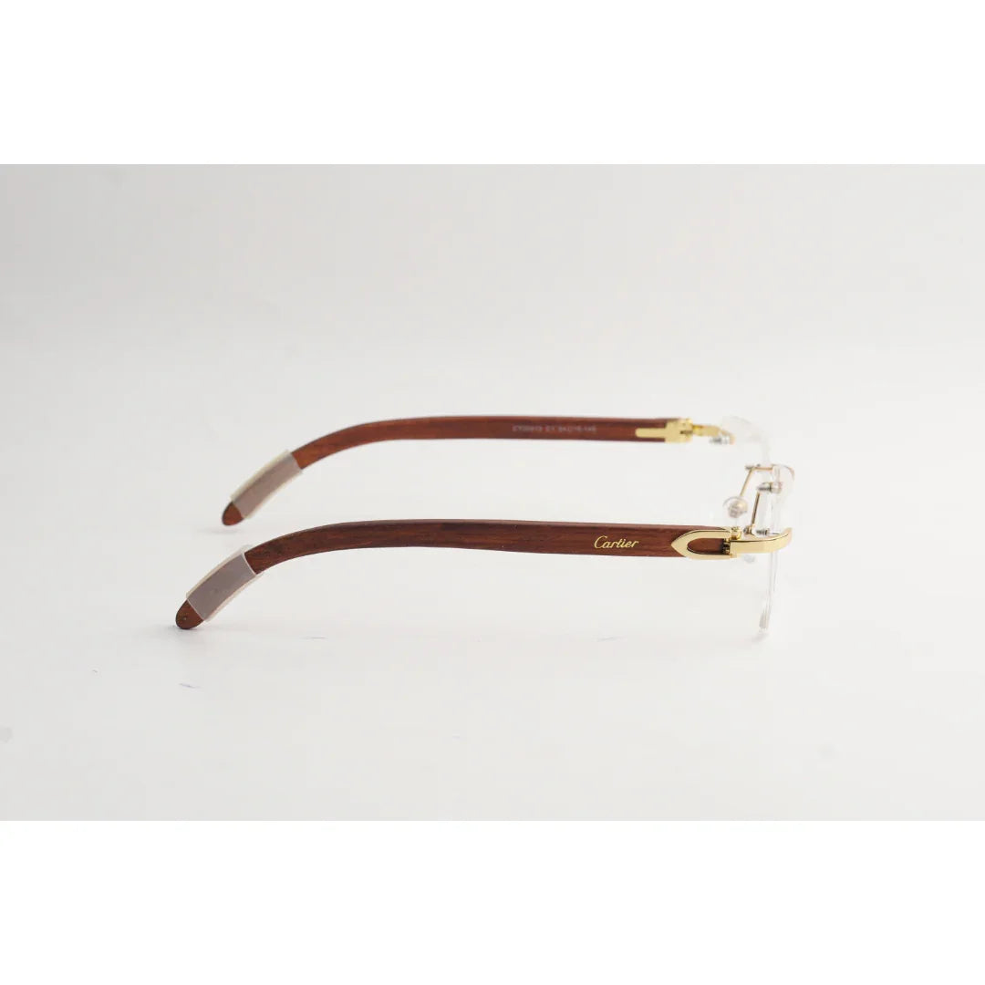 Cartier Rimless Collection Cartier - CT00515 - Wooden - Rimless - Metal - Rectangle - Premium Opt ...