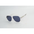 Parim - 76008 - Transparent White - Polarized - Dark Blue - Acetate - Aviator Round - Premium Sunglasses - Eyewear