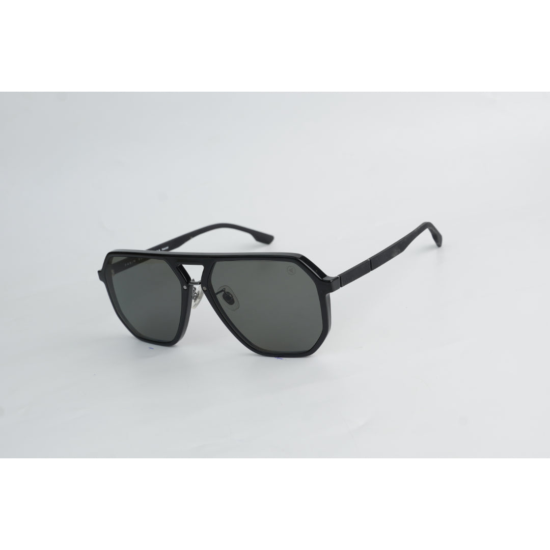 Parim - 76005 - Black - Polarized - Acetate - Aviator Round - Premium Sunglasses - Eyewear