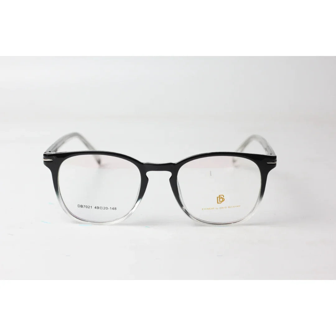 David Beckham - 2107 - Black - Transparent White - Acetate - Round - Optics - Eyewear