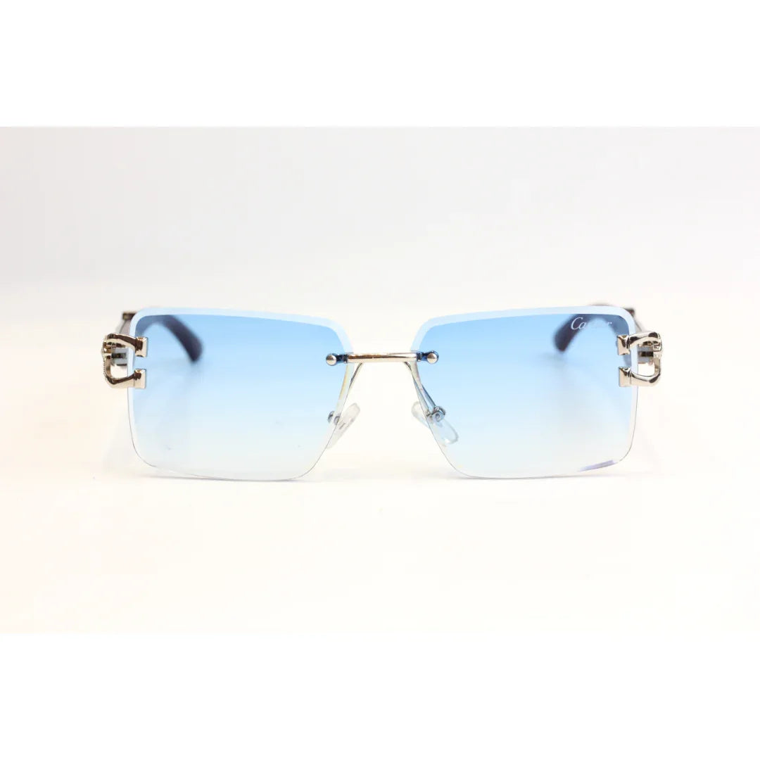 كارتييه - RR46 - ذهبي - جسر مزدوج - بدون إطار - معدن - مستطيل - نظارات شمسية - نظارات طبية 