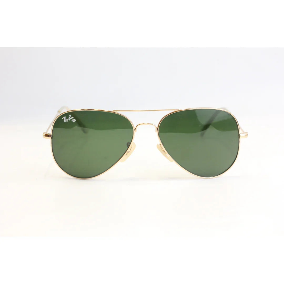 راي بان - RB 3026 - 62 ملم - إصدار محدود - أبيض - ذهبي - افياتور - معدني - دائري - نظارات شمسية فاخرة - نظارات طبية 