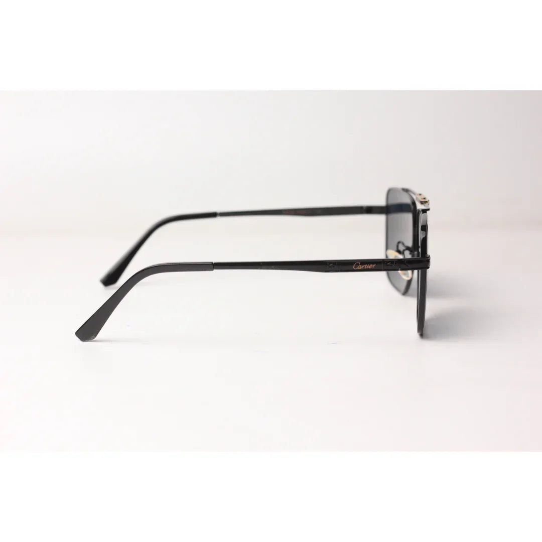 Cartier  – 4070 - Black - Golden - Metal - Double Bridge - Square - Sunglasses - Eyewear