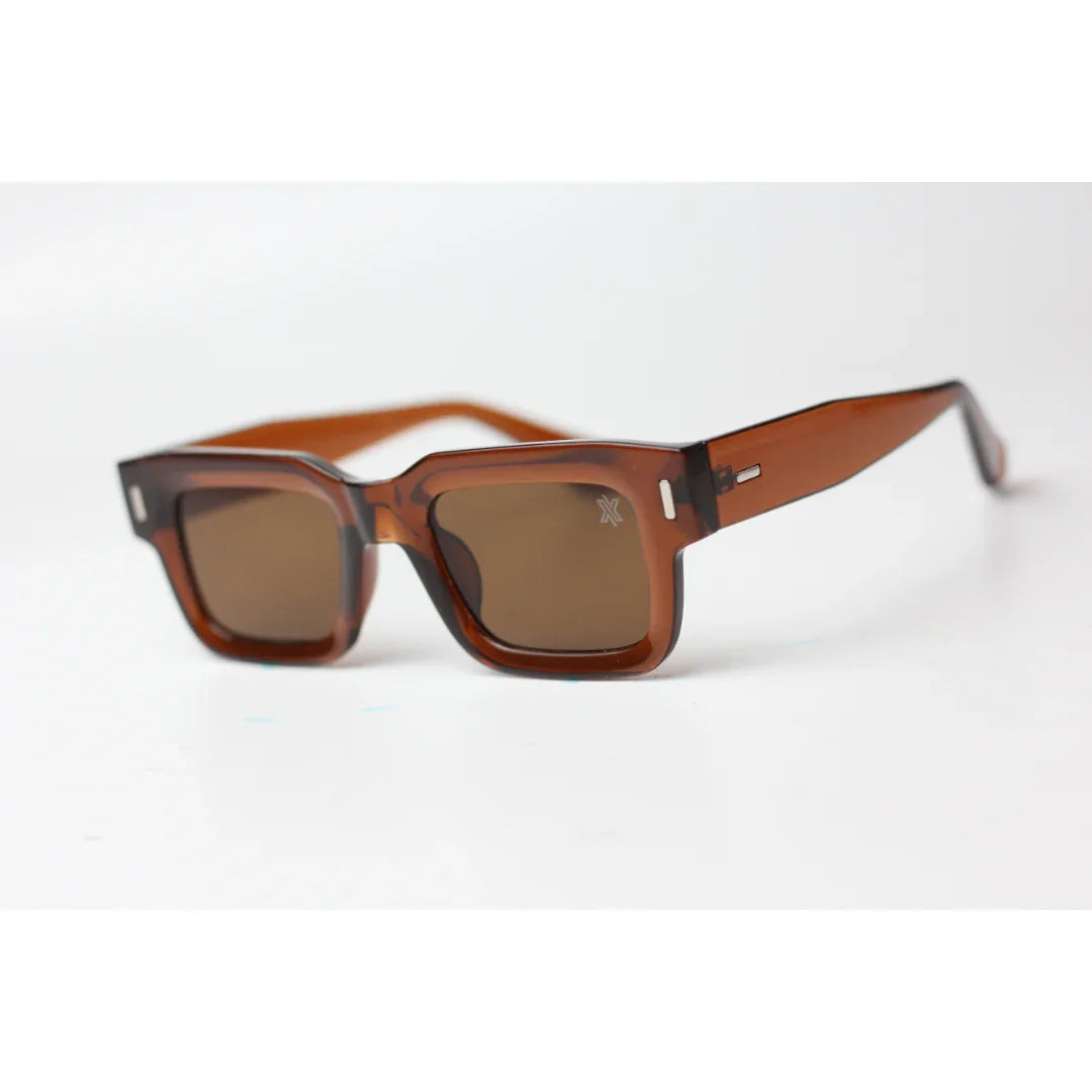 XSHADES - Angus - 7102 - Transparent Brown - Acetate - Square - Sunglasses - Eyewear