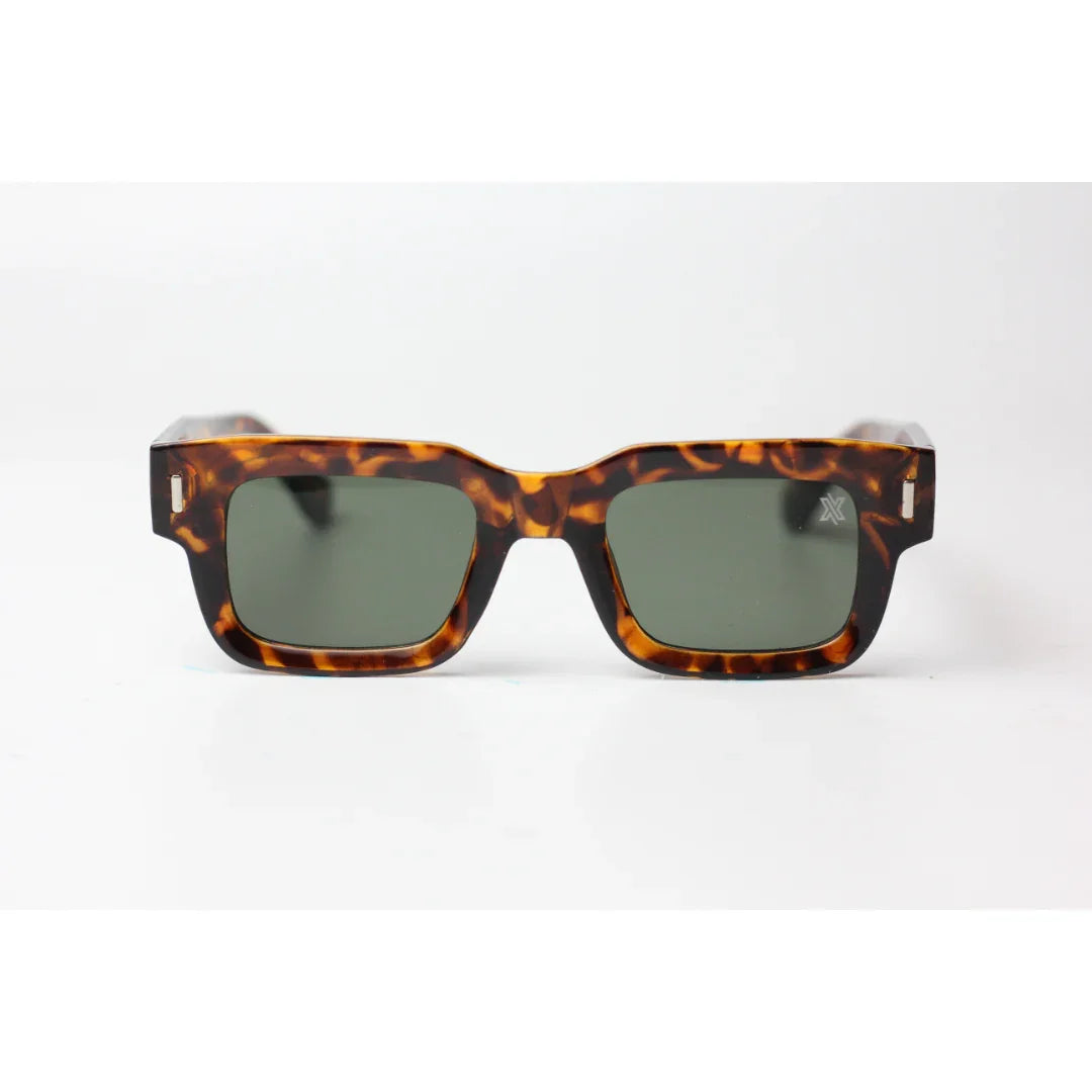 XSHADES - Angus - 7102 - Cheetah Tortoise - Green - Acetate - Square - Sunglasses - Eyewear